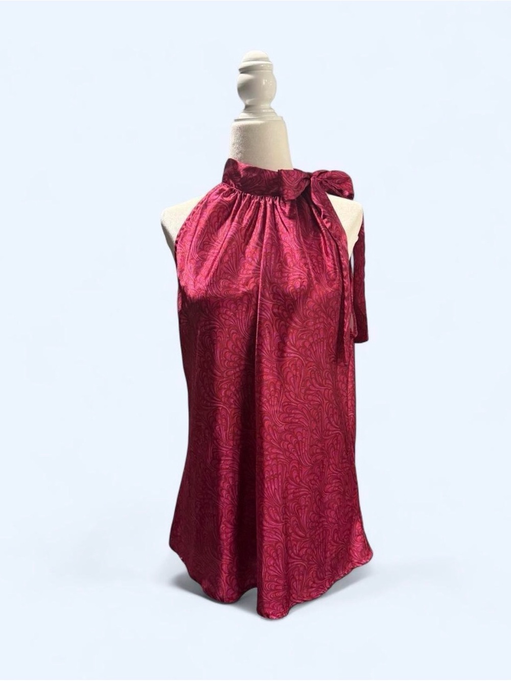 Vintage Magenta/Burgundy High Neck Top